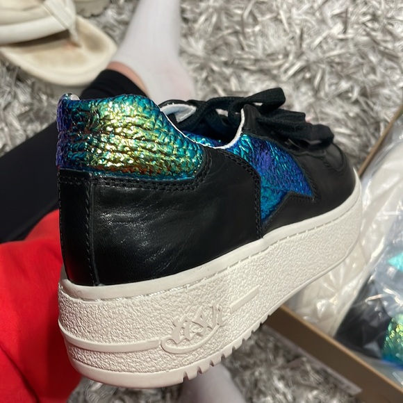 Ash platform sneakers - black with blue/green metallic star/detailing - Picture 3 of 5
